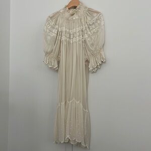 Ulla Johnson Cream Lace Detail Dress